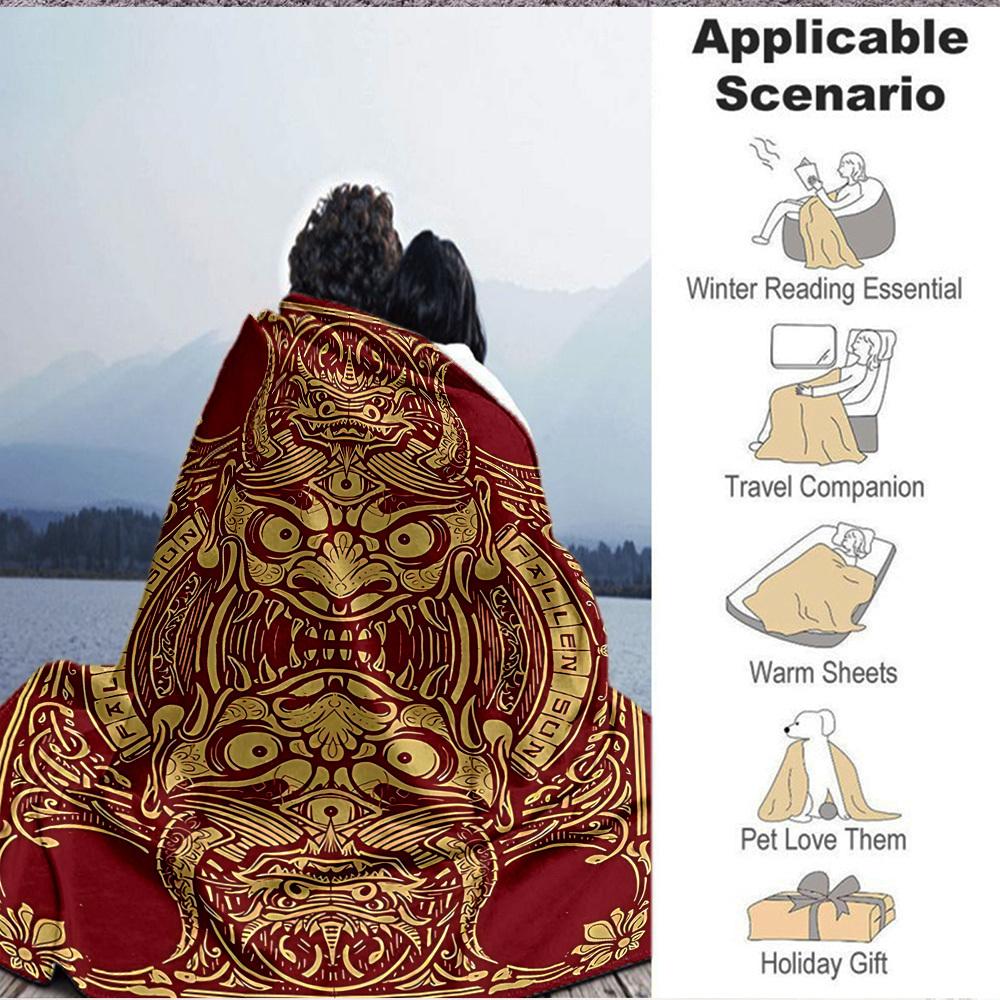 1 Stück Verzierte Maske Decke Leichte Decke Überwurfdecke für Sofa, Bett, Reisen, Camping, Wohnzimmer, Büro, Couch, Stuhl yy251010045