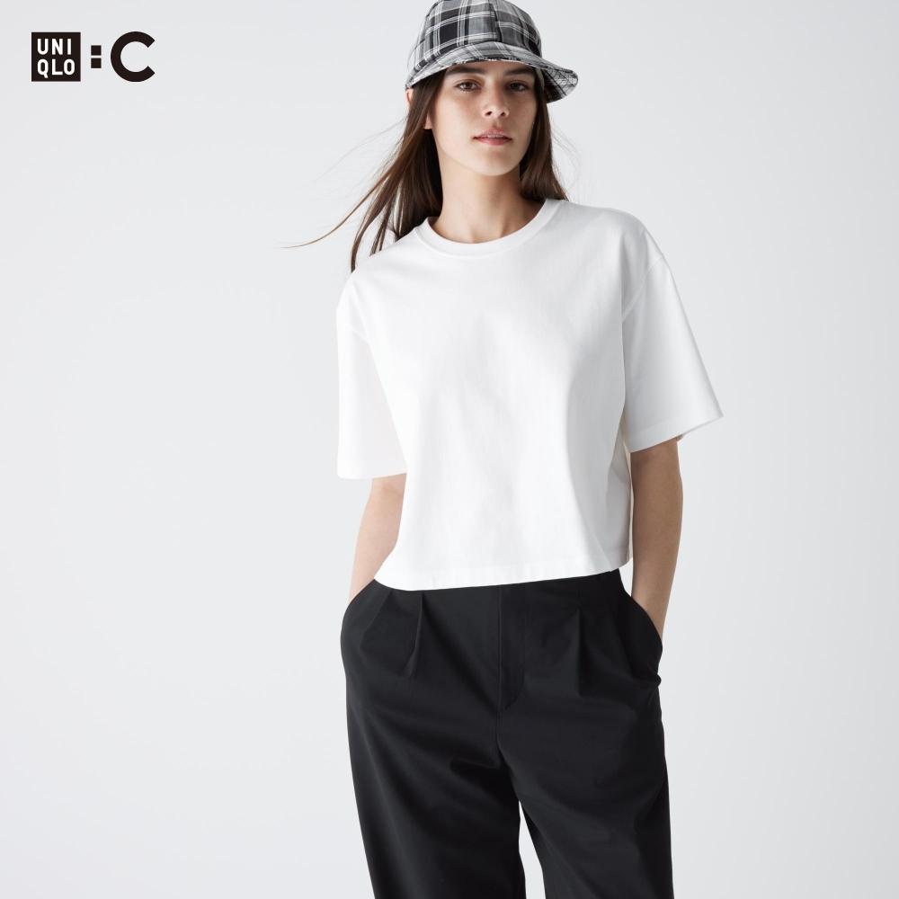 

UNIQLO хлопковая футболка оверсайз с короткими рукавами