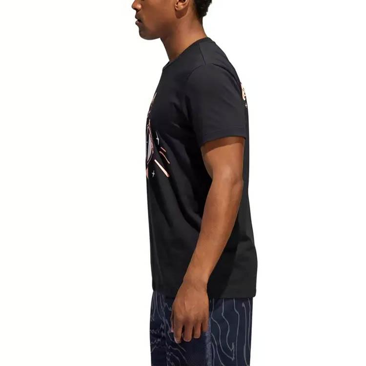 Adidas James Harden Swag Graphic Print Basketball T-Shirt Men Tops Black DX6926