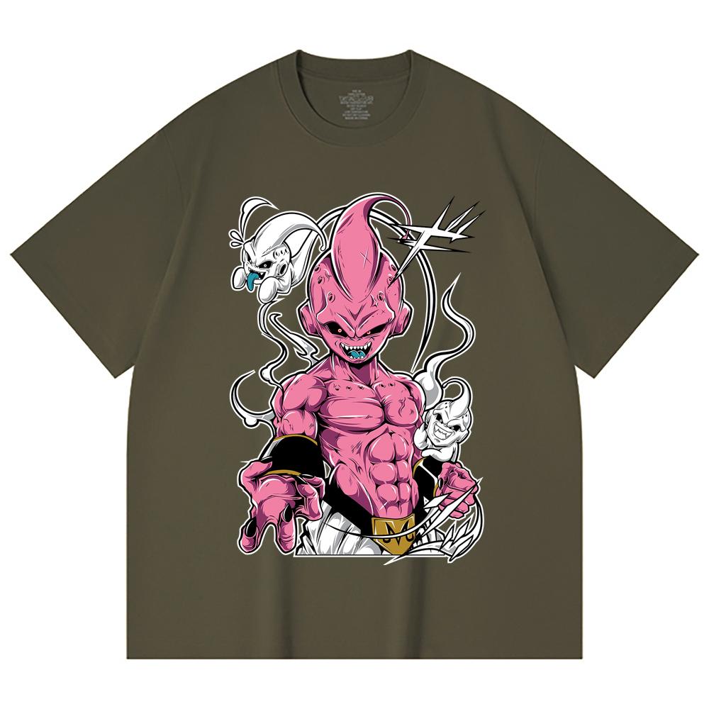 230 Gsm 100% Cotton Dragon Ball V12 Majin Buu Print Unisex Heavy Cotton T Shirt