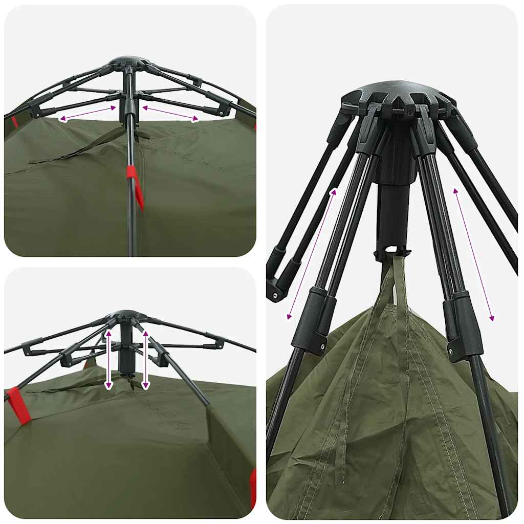 Fishing Tent for 4 Persons Olive Green Quick Release