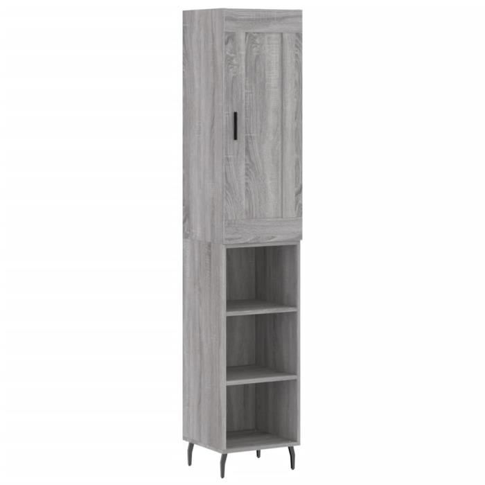 VidaXL Highboard Sonoma Grey 34.5x34x180 Cm Engineered Wood 3200343