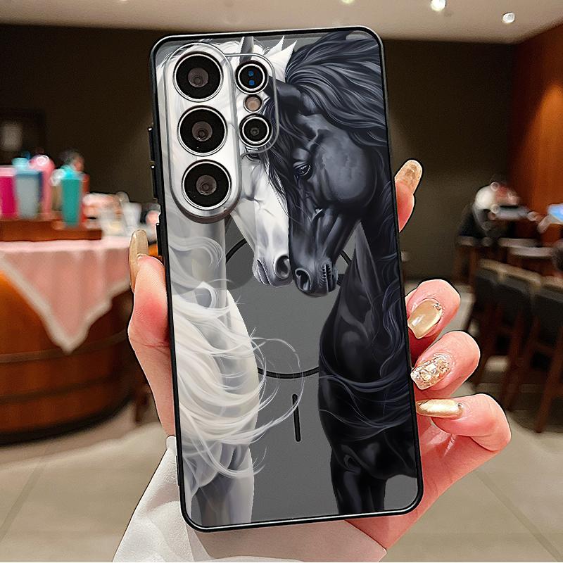 Cute Horse Magnetic Phone Case For Samsung Galaxy S26 S25 Ultra S24 S23 FE A17 A57 A56 A37 A16 A35 A55 A15 A36 A25 Hard PC Cover