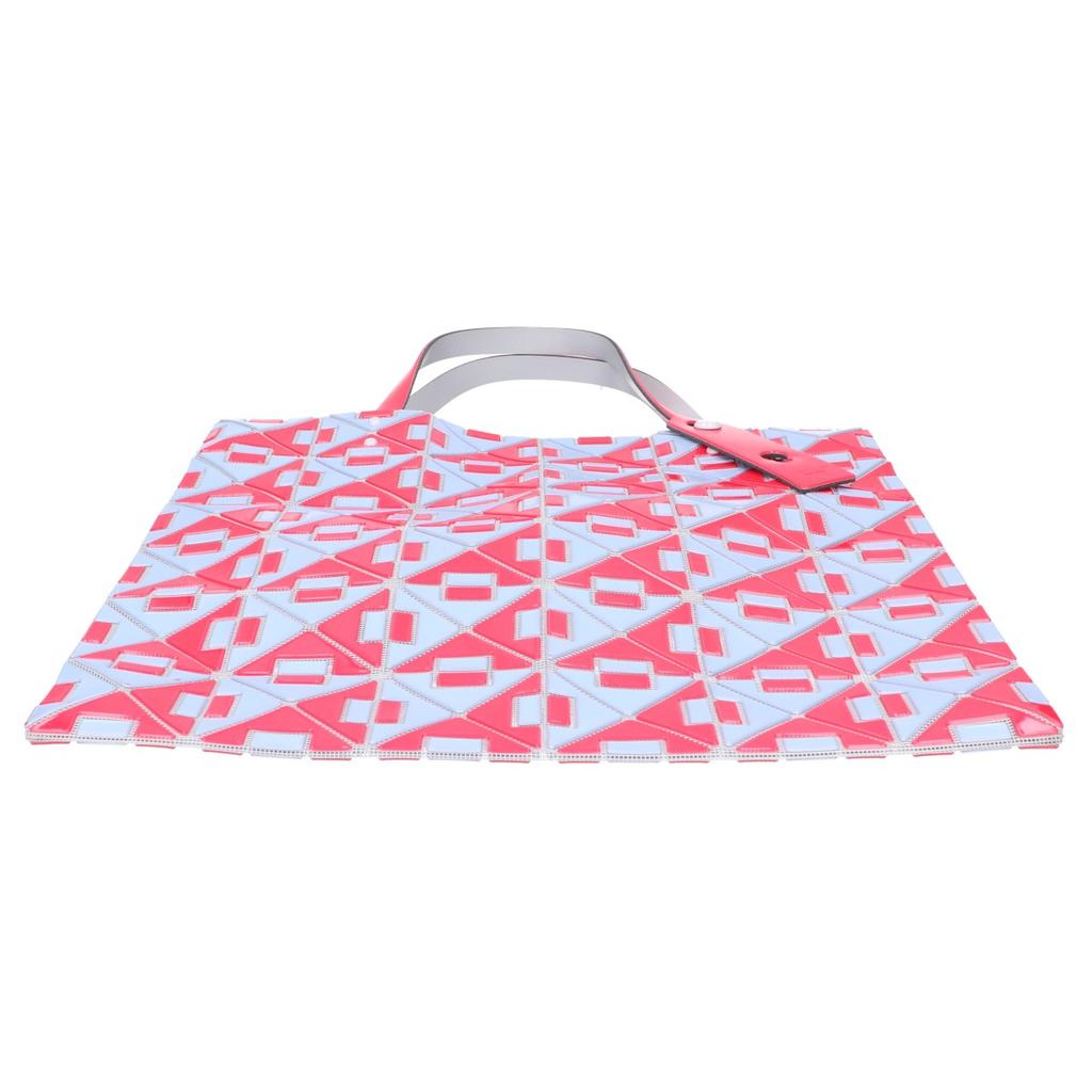 BAO BAO ISSEY MIYAKE [24 Stainless Steel] BB41AG802 CONNECT Hinge Tote Bag Blue / pinkUsed