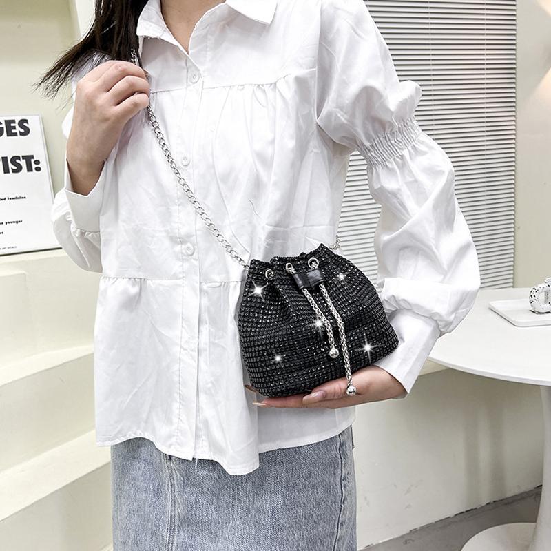 Luxury  Bucket Bag  Chain Shoulder Crossbody Bag For Women Personality Versatile Temperament Shoulder Bag