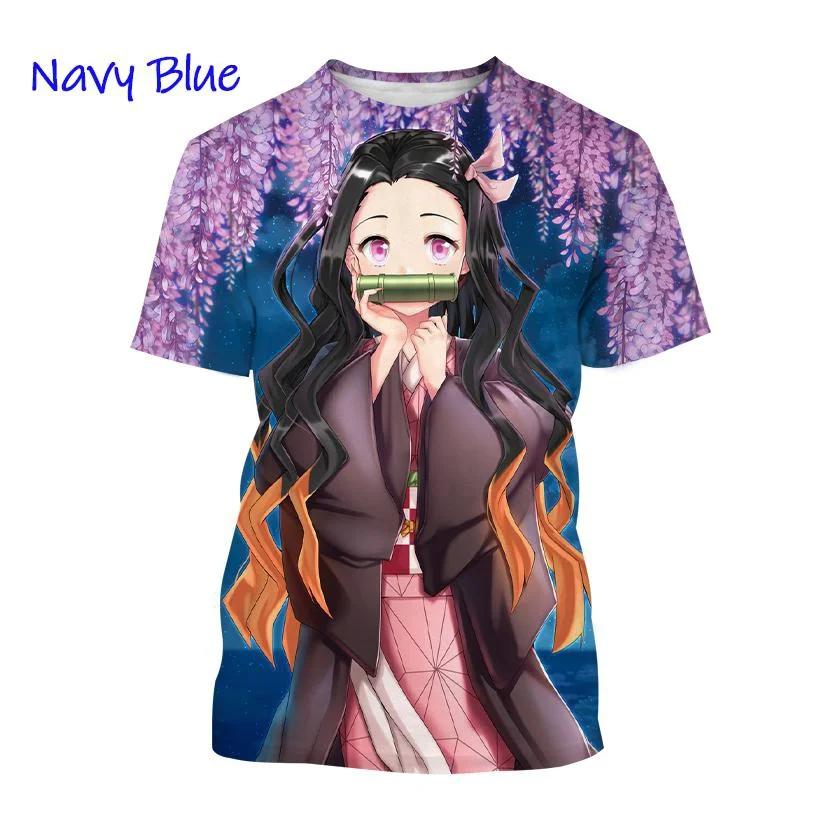 Nové Žhavé Anime Demon Slayer Kamado Nezuko Tričko s potiskem 3D Pánské/Dámské tričko Tričko s krátkým rukávem Street Harajuku Cosplay topy