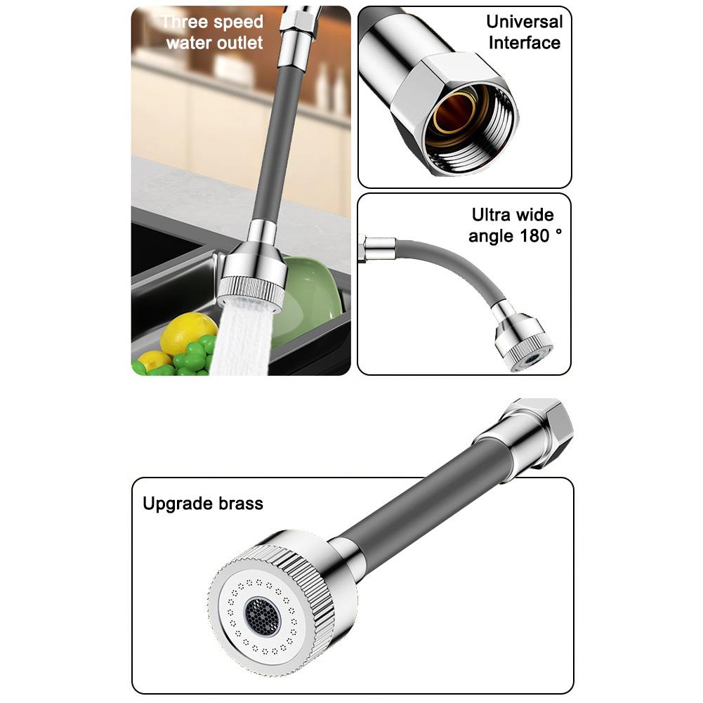 Rotating Faucet Extender with Three Water Flow Modes for Kitchen Use Flexible Splash Guard and Easy Installation