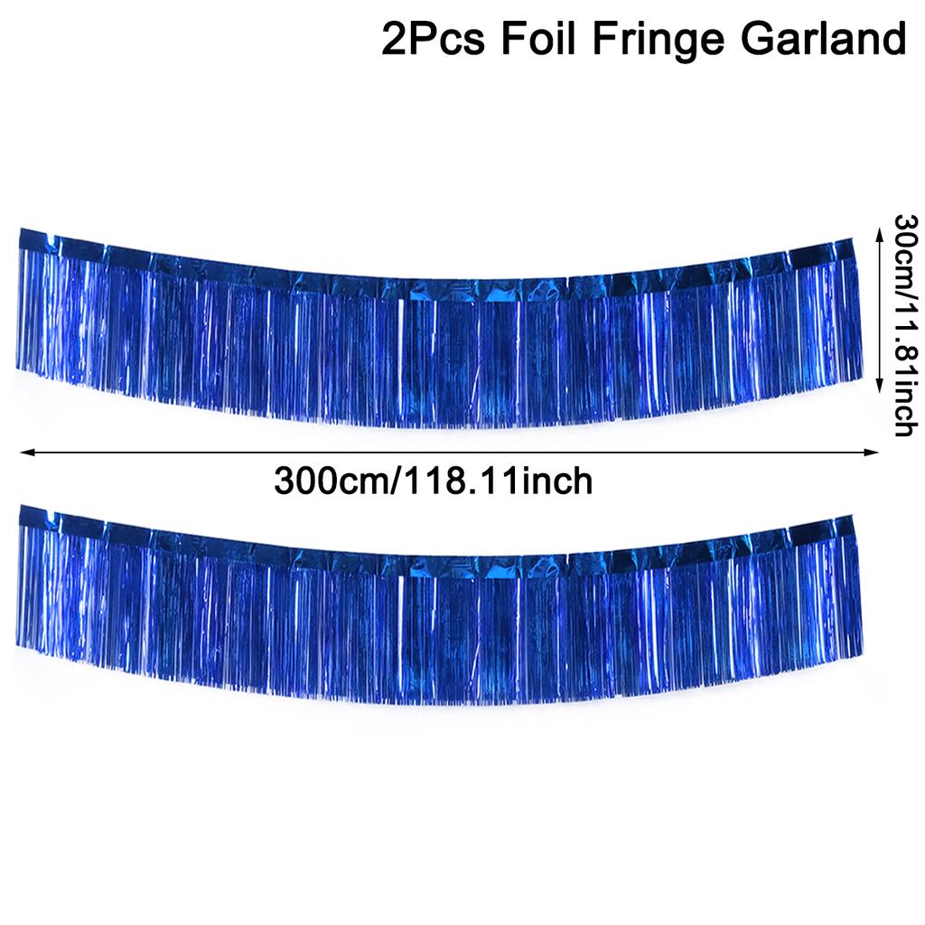 30x300CM Party Backdrop Foil Fringe Garland Metallic Tinsel Streamers Banner Hanging for Birthday Wedding Christmas Decorations