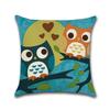 Cute Cartoon Owl Pattern Cushion Cover Owl Cotton Linen Decorative Pillowcase Pillow Case For Sofa Car Home Accessories Almohada