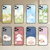 Cartoon Lovely Sheep Phone Case For iPhone17,16,15,14,13,12 Plus,Max Soft Silicone Black Cover