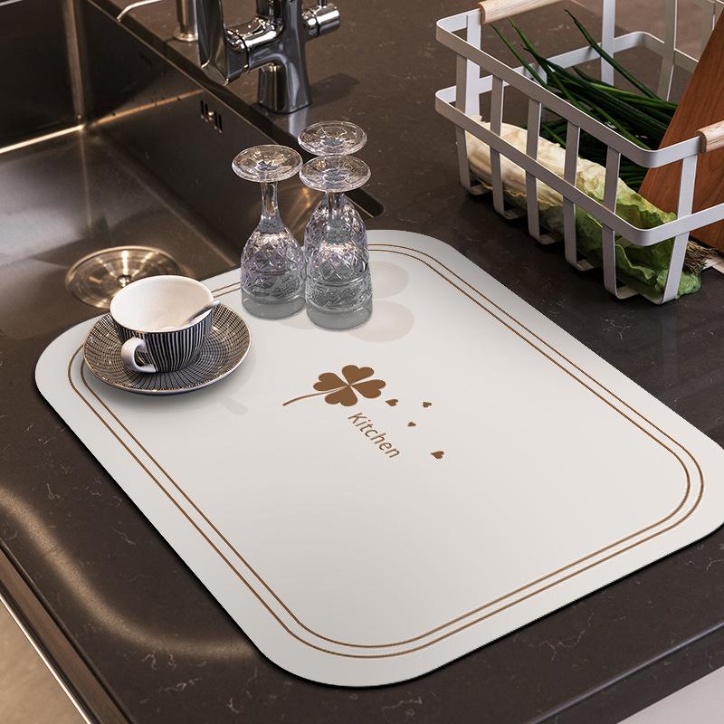 2 buc Covoraș de Drenaj Bucătărie Absorbție Apă Gospodărie Aparat de Cafea Anti-opărire și Anti-alunecare Covoraș de Masă