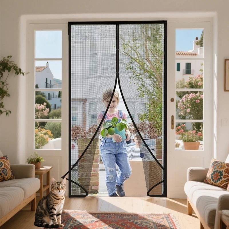 New Summer Magnetic Mosquito Net Door 100*210 Cms Window Curtains Automatic Closing Curtain Shades Screen Home Textile Garden