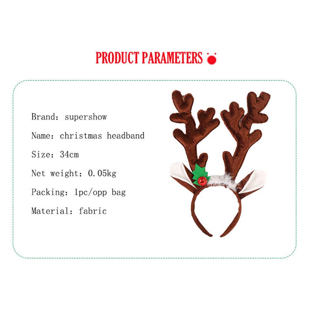 Christmas Hairband Fancy Antlers Elf Jingle Bells Head Hoop Costume Accessories