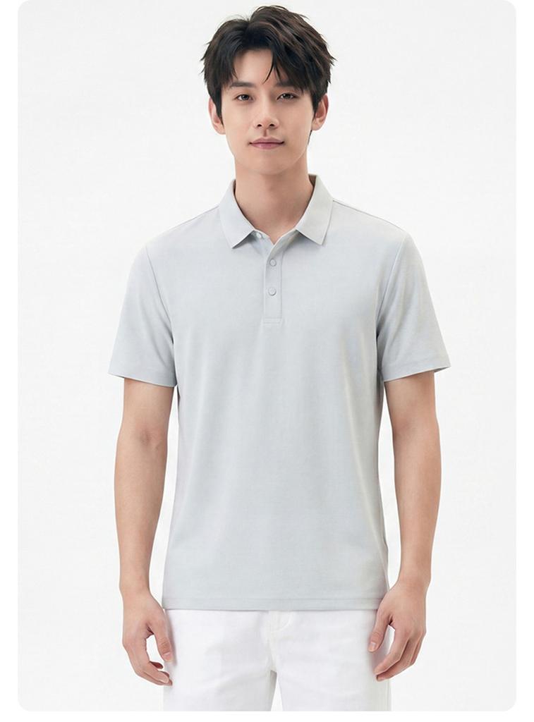 Romon Men's Antibacterial Cool Polo Shirt Short Sleeve Casual Top