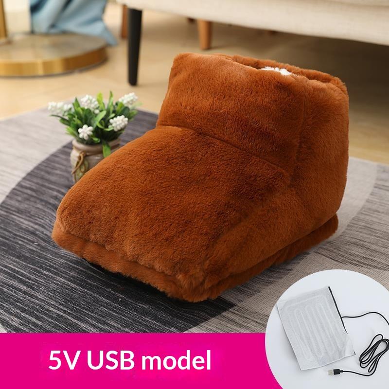 Usb Electric Heater Foot Warmer Heated Comfort Plush Cushion Couple Warm Foot Cover Feet Heating Pads For Home Sleeping