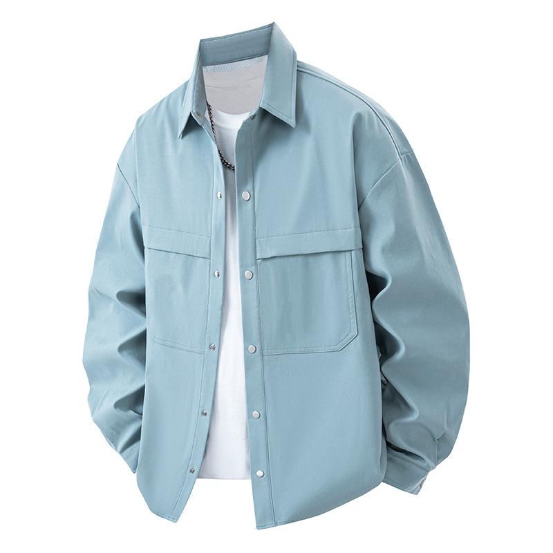 Men's High-End American Workwear Jacket: Trendy Spring/Autumn Loose-Fit Shirt-Style Coat (Customizable)
