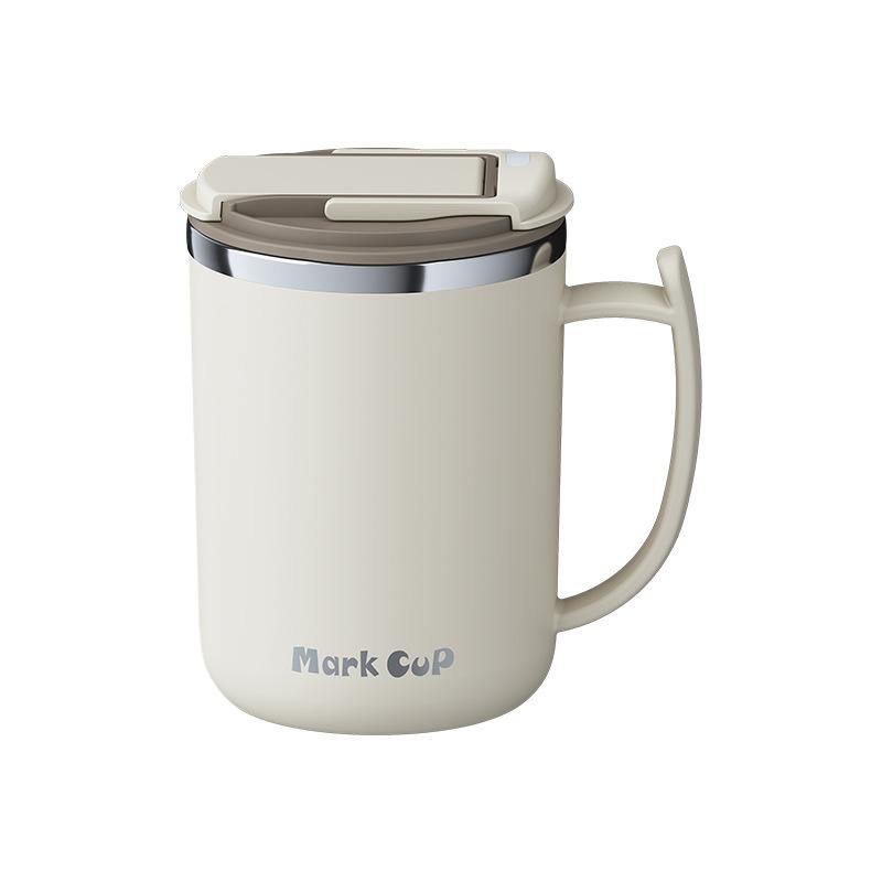 500ML Double-Layer Insulated Coffee Mug Stainless Steel Milk Coffee Cup Portable Sealed Water Cup Leak-Proof Coffee Cup With Lid