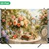 1Pcs Rose Garden Afternoon Tea Decoration Background Winter Backdrop Decorations For Photo Studio Photo Booth Christmas Party