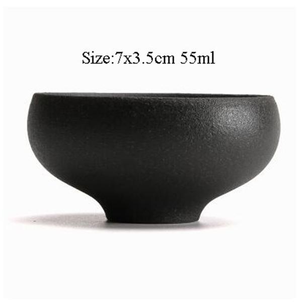 Ceramic Tea Cup Coarse Pottery Japanese Style Black Pottery Kung Fu Tea Set