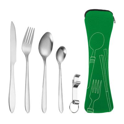 Stainless Steel Cutlery Spoon Fork Chopsticks Knife Set Tableware Travel Set with Case Dinnerware Portable Home Camping