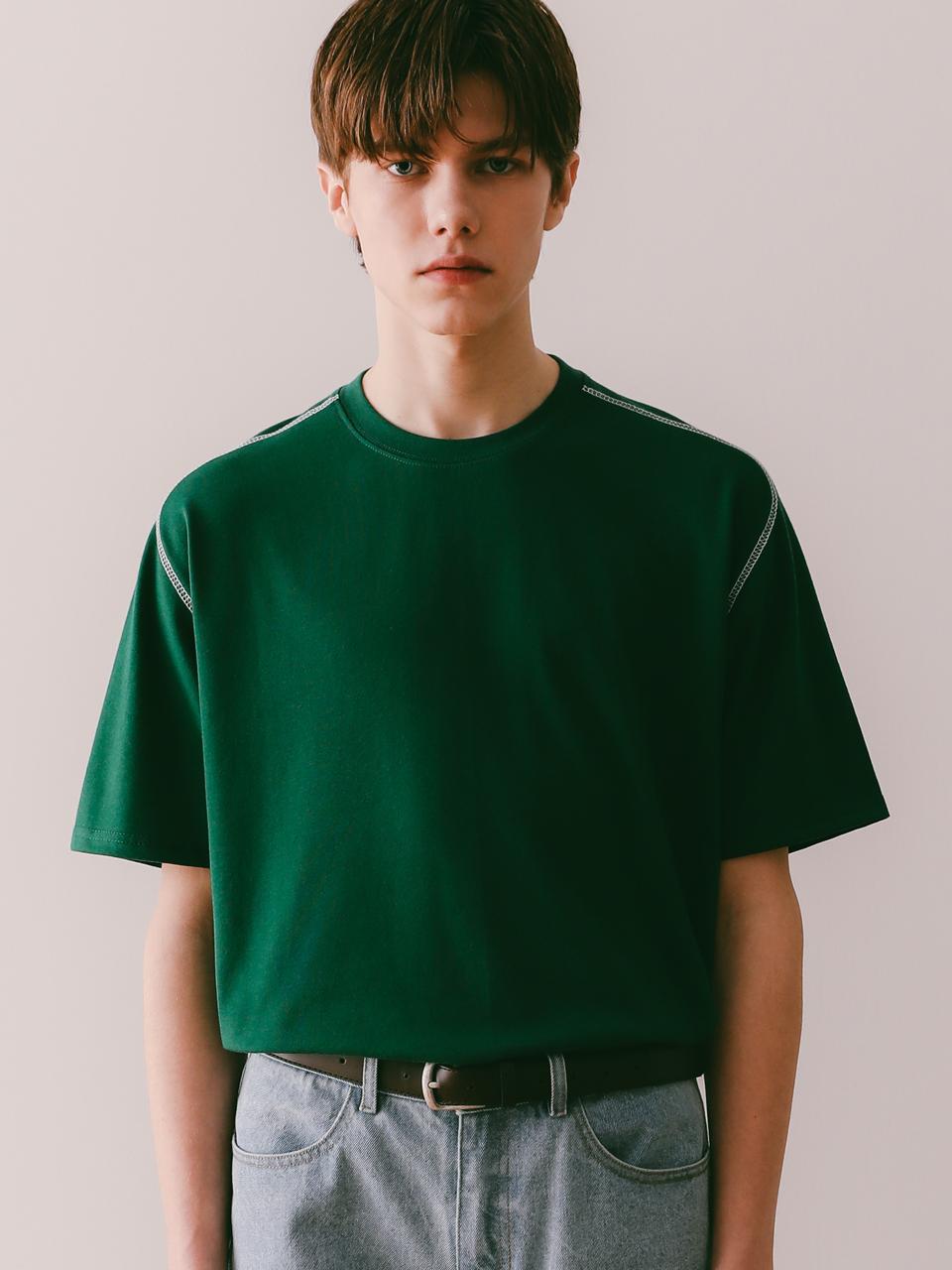 Iesn Color Stitch Short Sleeve T-Shirt Green M