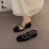 Fashion 2025 Mesh Breathable Rhinestone Fashion Versatile Women's New Fashion Style Belt Flat Soft Soled Mary Jane Shoes Women Shoes