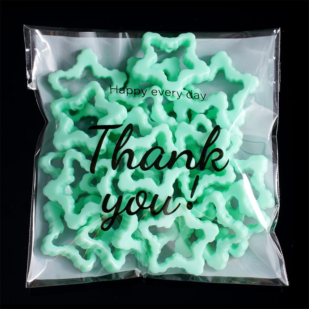 100pcs Thank You Plastic Jewelry Bag Self-Adhesive Candy Opp Bag for Homemade Gifts Beads Earrings Bag DIY Jewelry Packaging Bag