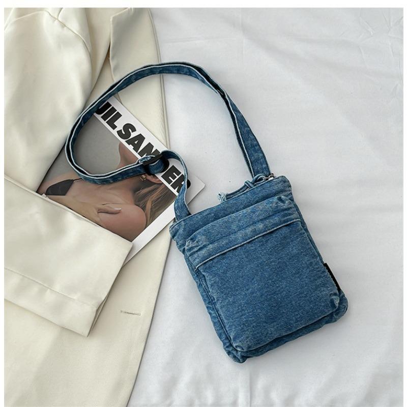 Washed Denim Crossbody Fashionable Phone Bag