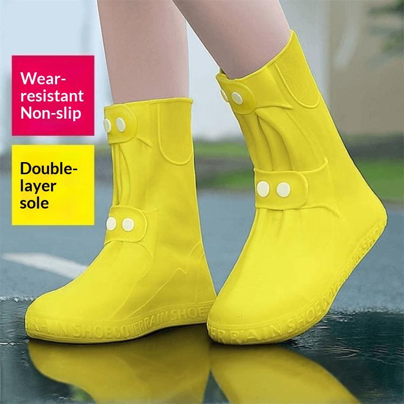 1Pair Tpu Shoe Cover Rain Boots Cover Waterproof Non-Slip Shoes Protector Outdoor Reusable Thickened Footwear