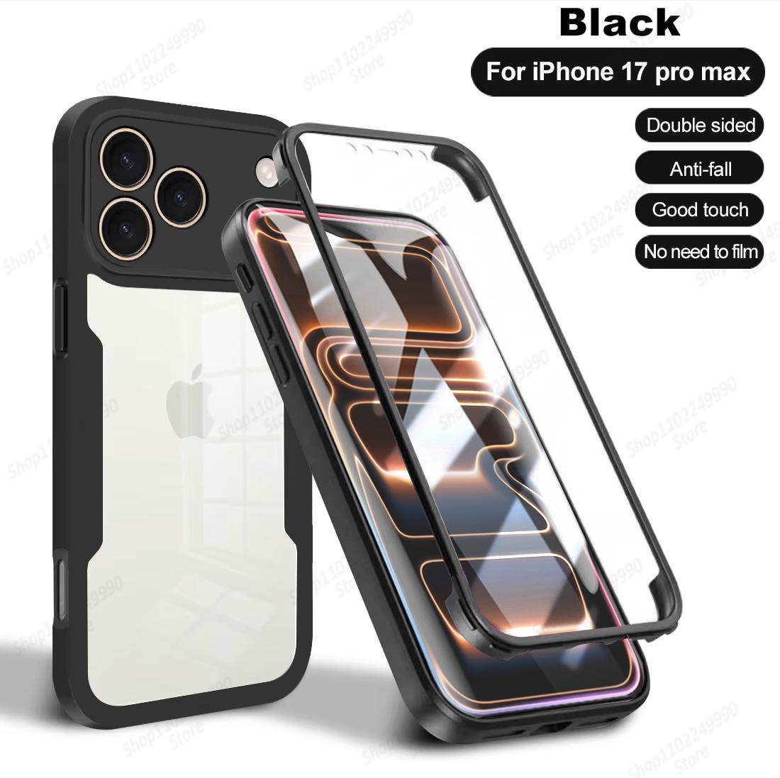

360 Full Cover Bumper Protector Phone Cases For iPhone 17 Pro Max Air 13 12 Mini 11 16 Pro Max 15 14 Plus Scree Protection Cover For iPhone 13