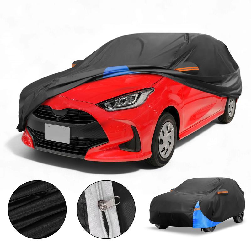 Motoforti All-Weather Waterproof Car Cover - UV-Resistant Outdoor Full Exterior Protection for Toyota Yaris 210D-PU