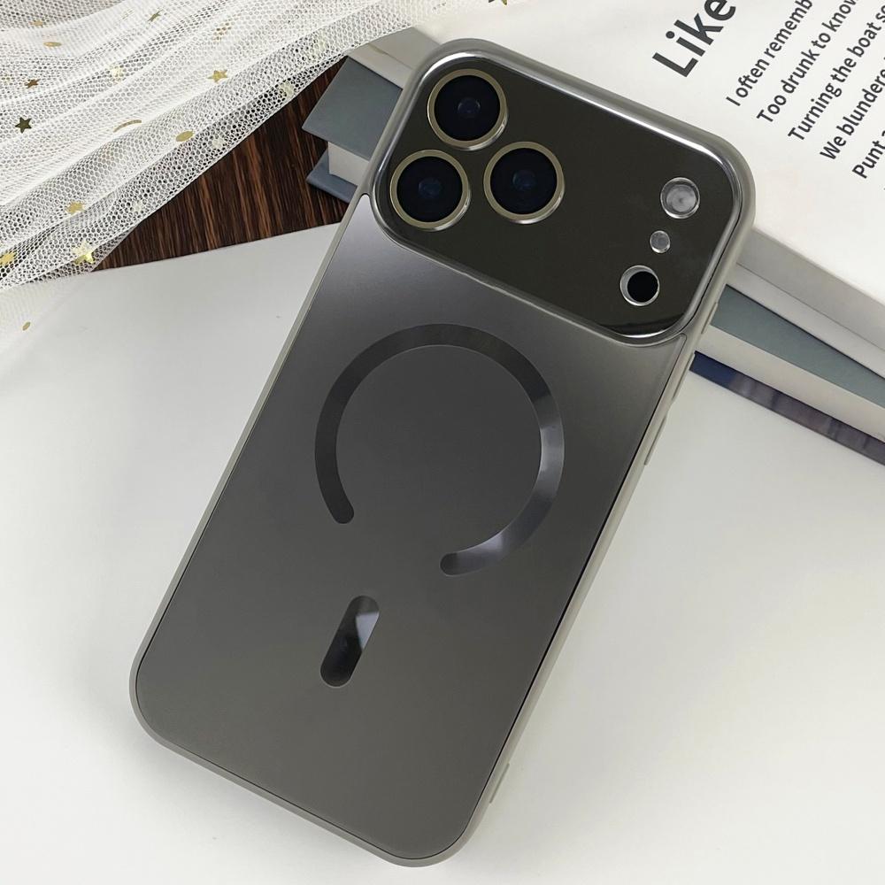 Luxury Flowing Light Large Window Case For iPhone 17 Air 16 15 14 13 12 11 Pro Max for Magsafe Crystal Bright Magnetic Cover
