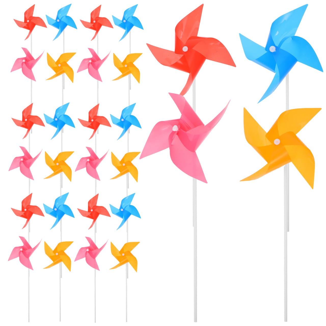 

ABOOFAN Windmill Gardening Kit, 100 Pinwheels, Cool DIY Kit, PVC Waterproof Plastic Windmills, Colorful Handheld, Perfect for Festivals,