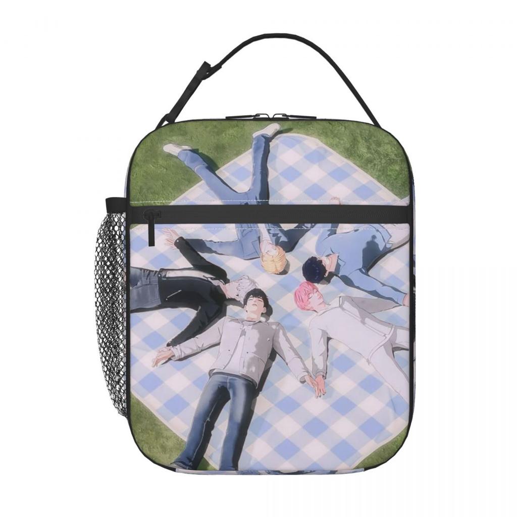 Kpop PLAVE Caligo Pt Insulated Lunch Bag for Women Kids Portable Food Boxes Thermal Lunch Box Tote