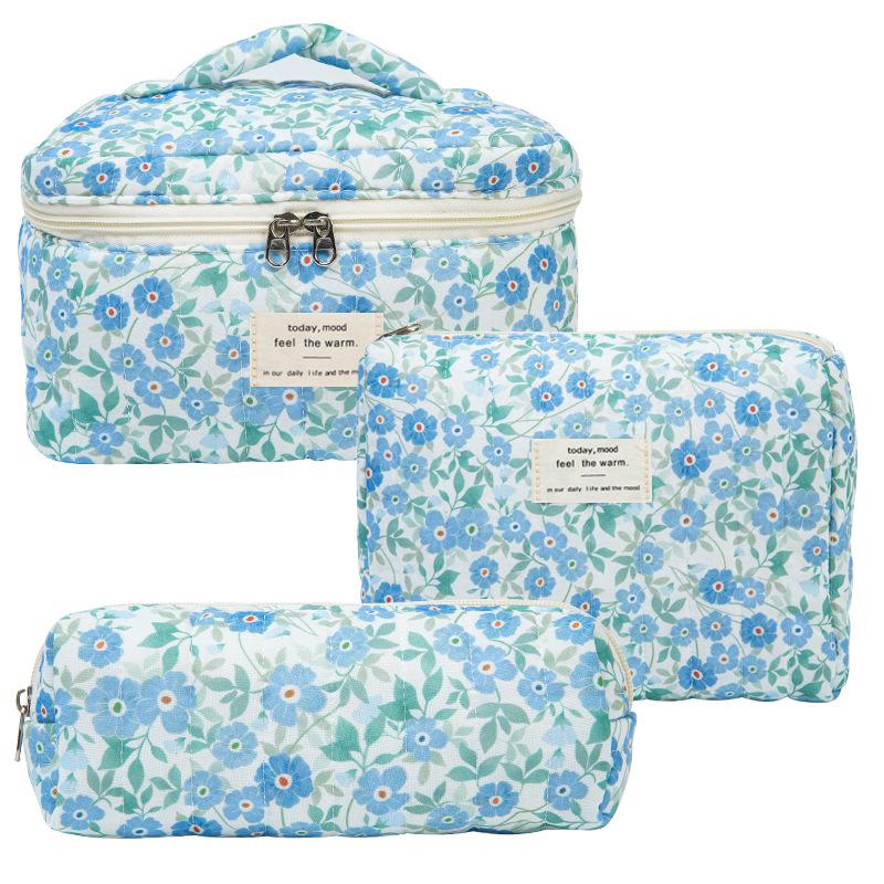 2023 Floral Cute Cotton Makeup & Toiletry Bag - Small, Fresh, Portable Storage Case