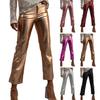 Damenhosen Slim Fit Glänzende Glatte Oberfläche Kunstleder Taschen Mittlere Taille