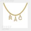 DIY Simple English Letter Necklace with Diamond Inlaid Pendant, Stainless Steel Jewelry for Europe and America.