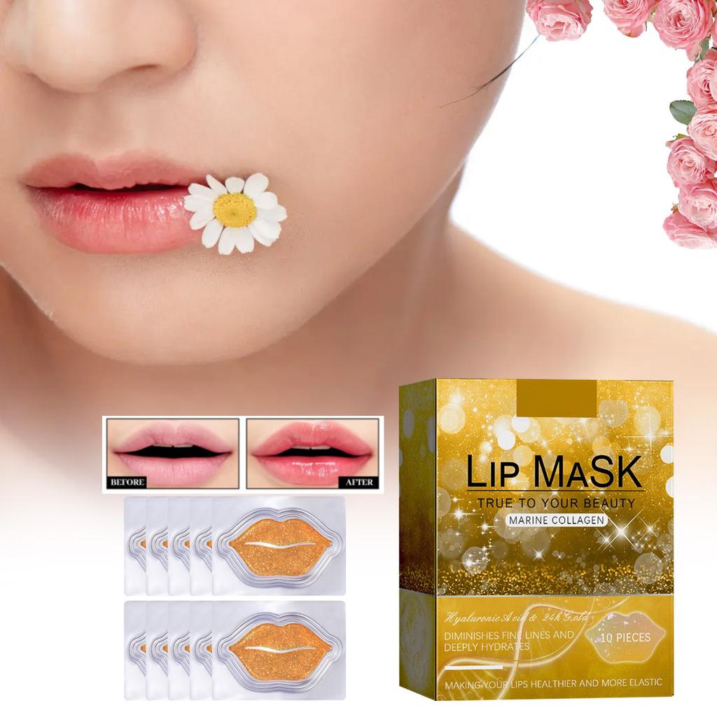 Kollagen-Lippenmaske, feuchtigkeitsspendende Lippenmaske, Peeling abgestorbener Haut, Lippenfalten, Lippenmaskenpflaster, 10 ml