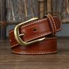 3.8Cm Wide New Handmade Retro Old Matte Leather Pin Buckle Men'S Cowhide Belt Men'S Casual Belt Trendy