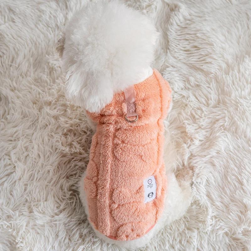 Coral Fleece Dog Clothes Soft Plush Dog Sweater Winter Warm Puppy Kitten Pullover Pet Clothes for Small Dogs Chihuahua Bulldog
