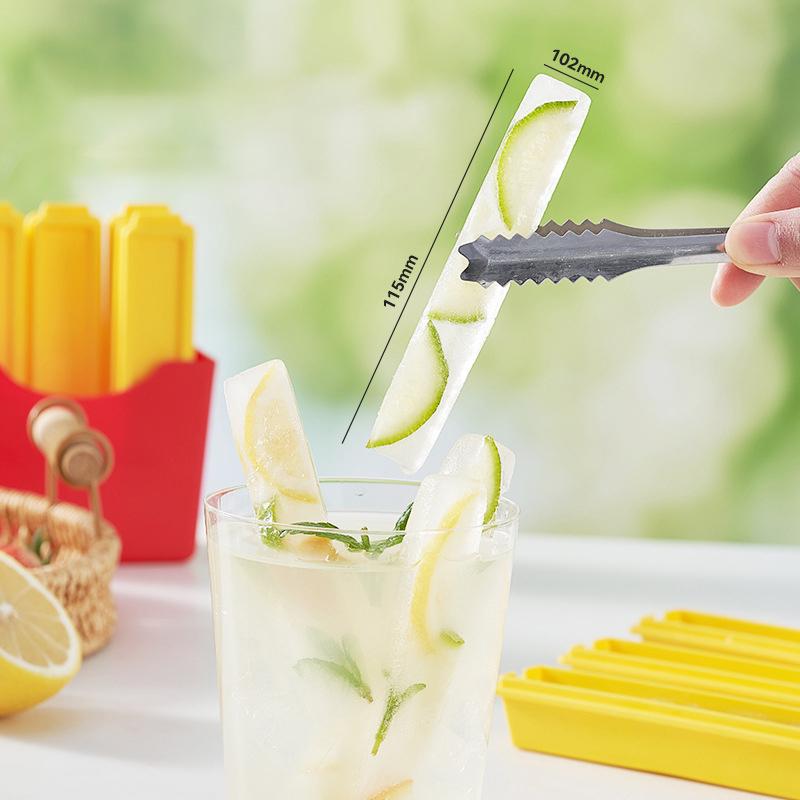 Ice Cube Tray Long Ice Stick Tray Plastic With Lid Rectangular Narrow Stick Easy Release Ice Mold For Juice Cocktail Bar Tools