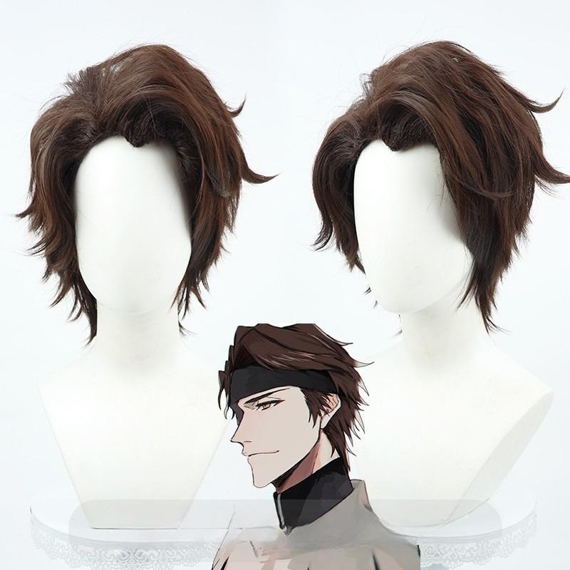 BLEACH Anime Sosuke Aizen Cosplay Pruik Anime Rollenspel Feest Kostuum Accessoire Synthetisch Haar One Size black