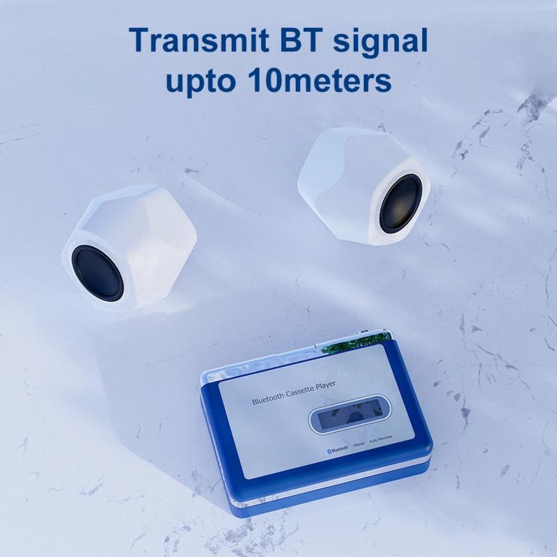Nešiojamas retro kasetinis muzikos grotuvas asmeninis Walkman kasetės palaikymas 3,5 mm ausinės belaidis Bluetooth kasetinis grotuvas siųstuvas