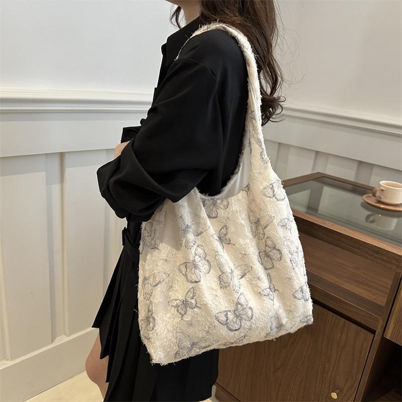 Summer 2024 Stylish Casual Vintage Lace Tote Bag Large Capacity For Commuting Daily Use