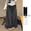 Women's Coffee-Colored High-Waisted Wide-Leg Pants - Mid-Rise with Thickened Fabric for Slimming Effect - Autumn/Winter 2025