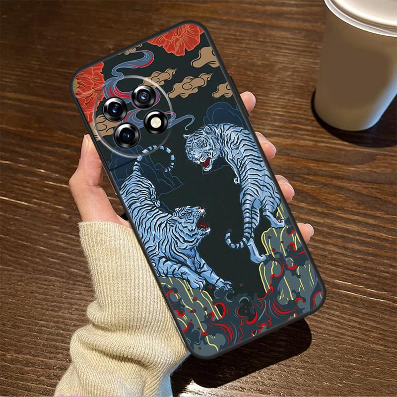 Tiger Red Sun Japan Art For OnePlus 15 13 12 11 15R 13R 12R 8T 10T 13T Case For OnePlus Nord 5 CE 2 3 4 Lite N20 N30