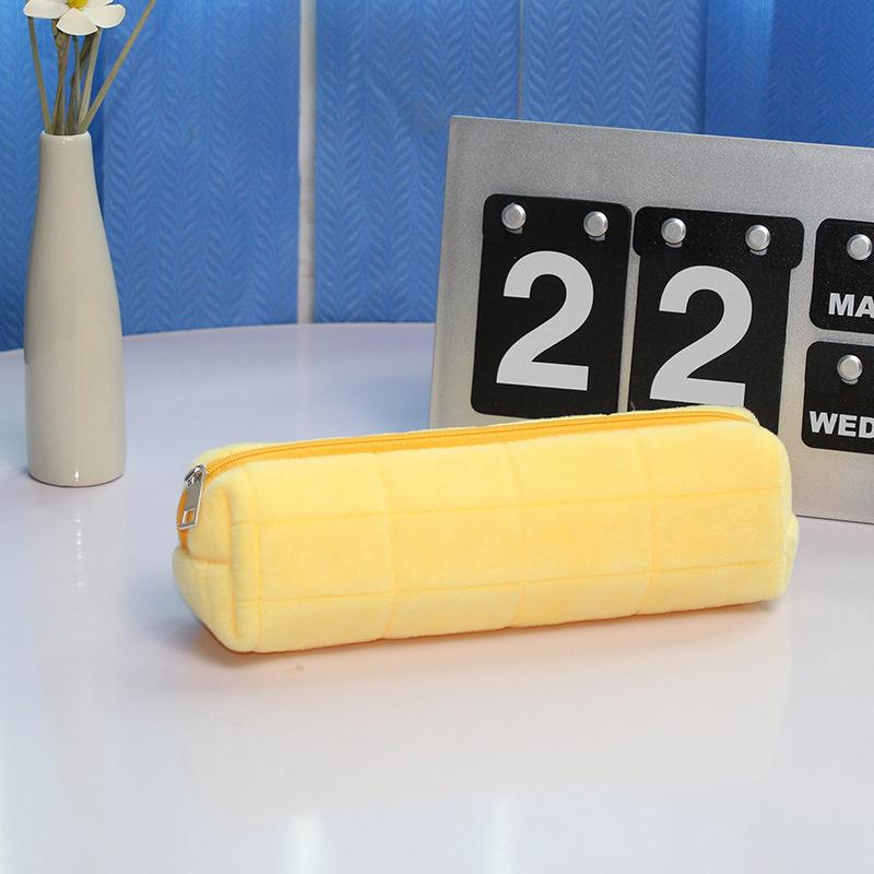 Kawaii Pencil Case Creative Pillow Bag Large Capacity Short Fluff Bag for Girls School Supplies Stationery Box Cosmetic Bag