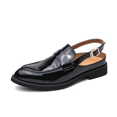 Men Casual Patent Leather Sandals Cozy Non-slip Cool Lighted Breathable Classic Fashion Comfy Outdoor Shoe Casual Sandals