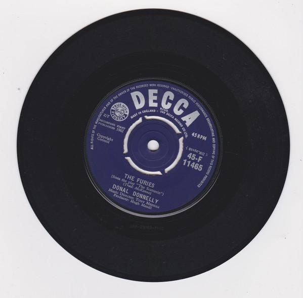 

7inch Record DONAL DONNELLY - The Furies 45F11465 Decca 1962 UK Pop Used
