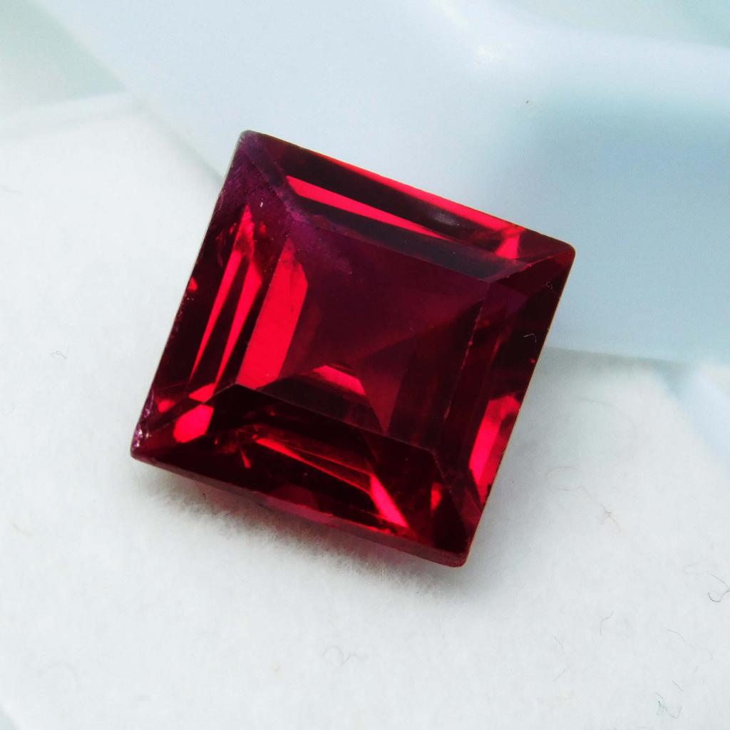 Natural Red Ruby Loose Gemstone 6.85 ct Square Cut Fine-Looking for Jewelry Making and Crafts